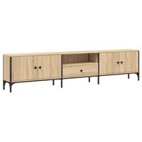 mueble de tv cajon madera ingenieria roble sonoma 200x25x44 cm vidaxl
