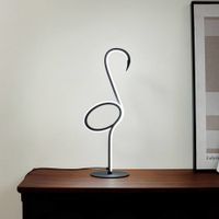 lampara de mesa led de metal negro