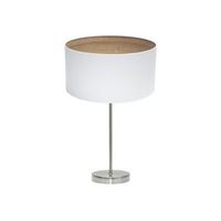 sobremesa tatiana 1xe27 niquelblanco-madera clara 63x30x30 cm