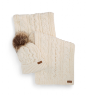 barbour para mujer lgs0025 set regalo gorro y bufanda penshaw beige osfa casual acrilico