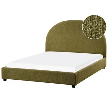 Cama De Agua Minimalista De Tela 140 X 200 Cm Verde Oliva Vaucluse