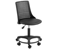 silla de escritorio sin brazos silla de oficina giratoria con respaldo hueco altura ajustable negro