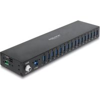 hub delock 16 puertos 5 gbps modelo 60793 con esd y montaje en carril din