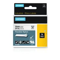 cinta nylon flexible dymo negro sobre blanco 19mm x 35m resistente agua quimicos y uv