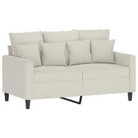 sofa de 2 plazas terciopelo color crema 120 cm vidaxl