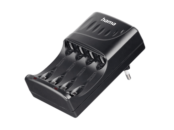 Cargador para pilas - Hama 00223551, Para recargables AA y AAA, Temporizador automático, Negro