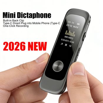 Mini Grabadora de Voz con Micrófonos Duales, Reducción de Ruido de 10 Niveles, Dispositivo de Grabación de Sonido Nítido para Aula y Entrenamiento, Estudiantes