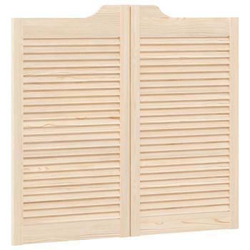 Puertas Batientes Natural 90 X 50 Cm Madera De Pino Maciza Vidaxl
