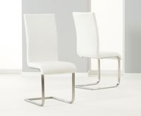 malaga white faux leather dining chairs