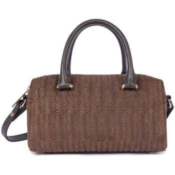 LANCASTER Bolso de mano Bolso de mano Con cremallera Tressé Cube Marrón para mujer