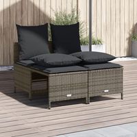 set de sofas de jardin 4 uds  mueble jardin mesa y sillas y cojines ratan sintetico gris cfw64031