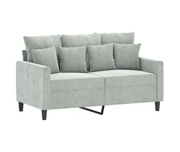 Vidaxl sofá de 2 plazas de terciopelo gris claro 120 cm