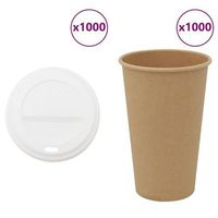 vasos de cafe de papel con tapa 1000 uds 16oz 400ml vidaxl