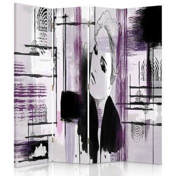 Biombo Sketch Effect - Separador De Ambientes Cm. 145x180 (4 Paneles)