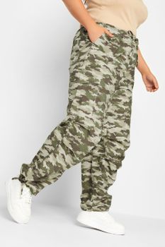 Limited Collection Pantalón Camuflaje De Algodón Bolsillos Cargo, Mujer Curvy Y Tallas Grandes, Limited Collection