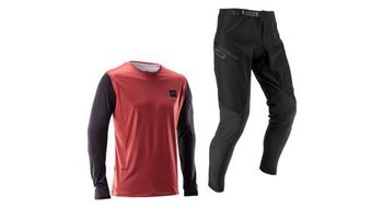 Kit de maillot y pantalon leatt gravity 1 0 de manga larga rojo