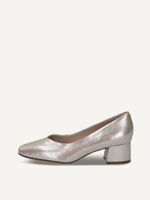 caprice pumps brown made of leather with trapeze heel size 38