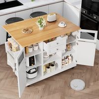 isla de cocina - blanca - ruedas giratorias - estante ajustable - almacenamiento versatil
