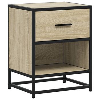 Mesita De Noche | Mesilla De Noche Madera De Ingeniería Roble Sonoma 40x31x50 Cm