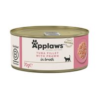 applaws en caldo 24 x 70 g latas para gatos - pack ahorro - atun con gambas