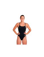 banador de natacion arena team swimsuit mujer negroblanco