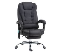 vinsetto silla de oficina con 6 puntos de masaje vibratorio silla de escritorio giratoria respaldo reclinable 135 funcion calefaccion reposapies retractil altura ajustable control remoto negro