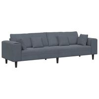 sofa gris oscuro 250 x 77 x 76 cm terciopelo vidaxl