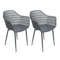 conjunto de 2 sillas en polipropileno y metal - 58 x 52 x 86 cm - gris