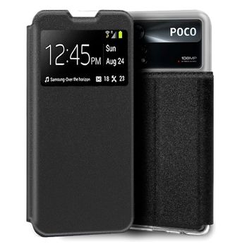 Cool Funda Flip Cover Liso Negro para Xiaomi Poco X4 Pro 5G