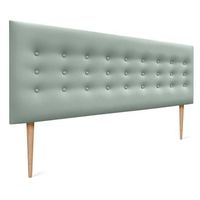 dhome cabecero de polipiel con 3 hileras de botones y patas cabezal tapizado cama lujo verde agua 135cm
