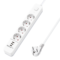 aigostar regleta alargador de 4 enchufes con cable de 5 metros e interruptor de 3 usb