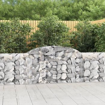 Cestas De Gaviones 3 Piezas | Gavión Para Piedras | Gavión Decorativo Forma De Arco Hierro 300x30x80/100 Cm Cfw473709