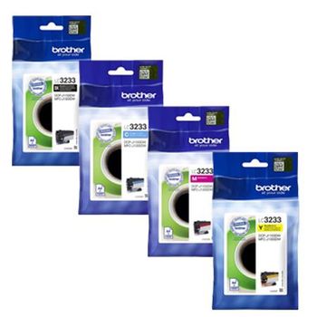 Original Multipack Brother MFC-J1300dw Printer Ink Cartridges (4 Pack) -LC3233BK