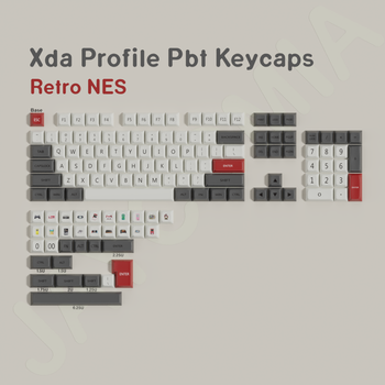 XDA PBT Keycaps DE ES FR KR EN RU Abnt2 Keycap Dye Sub Retro FC para juegos Teclado mecánico ISO diseño personalizado GMK67 Wooting