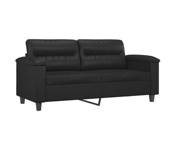 Vidaxl sofá de 2 plazas de cuero sintético negro 140 cm