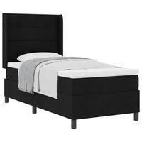 cama tipo box spring con cojin manual negro 190 x 90 cm tela vidaxl