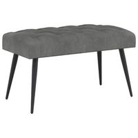banco con tapiceria con botones gris oscuro 80 x 40 x 46 cm vidaxl